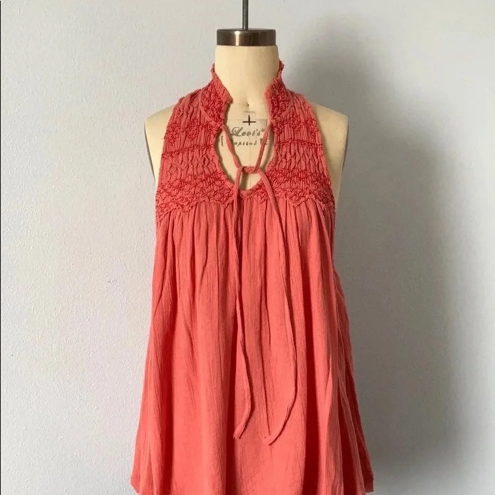 Free People Orange Oversized Blouse SzS